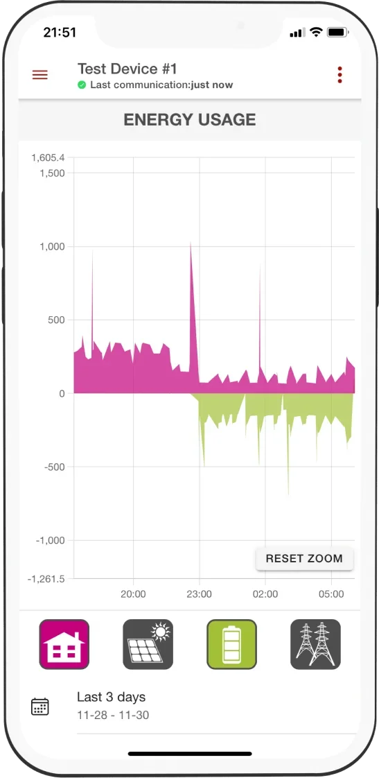 Energyflow app screen