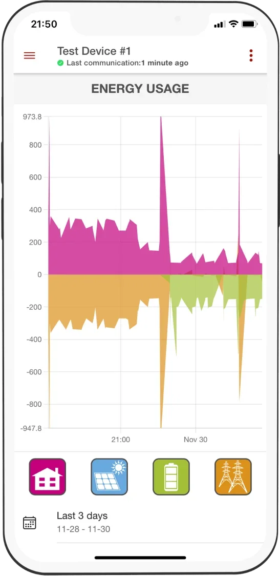 Energyflow app screen