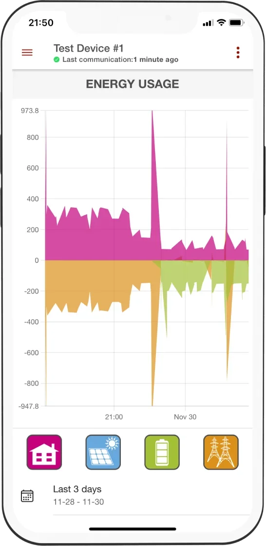 Energyflow app screen