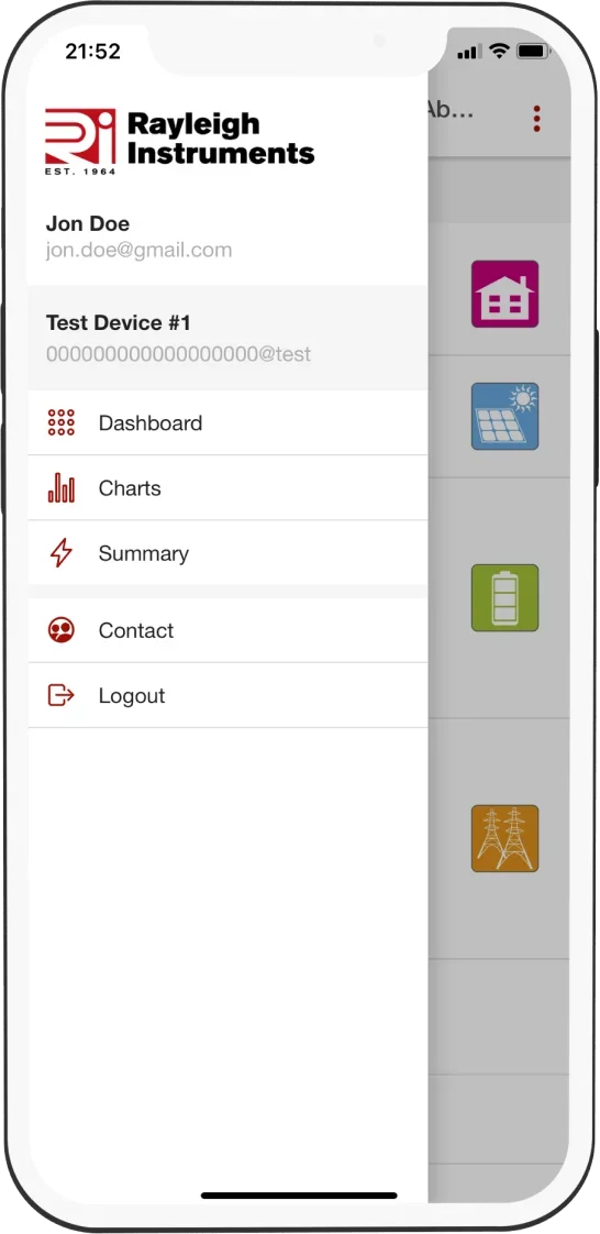 Energyflow app screen