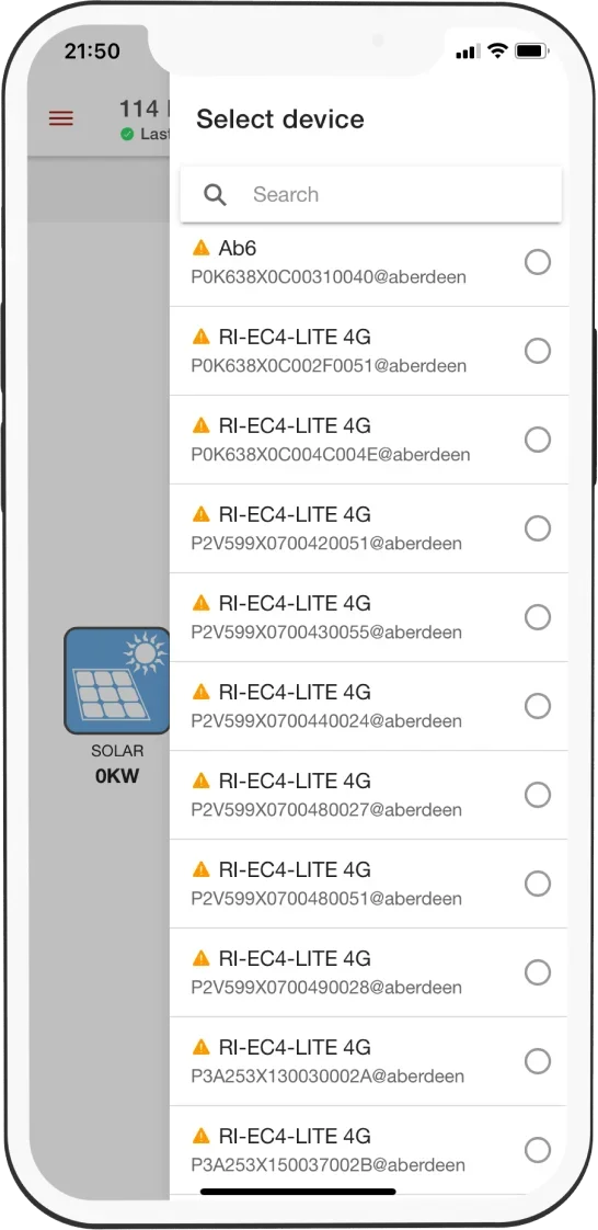Energyflow app screen