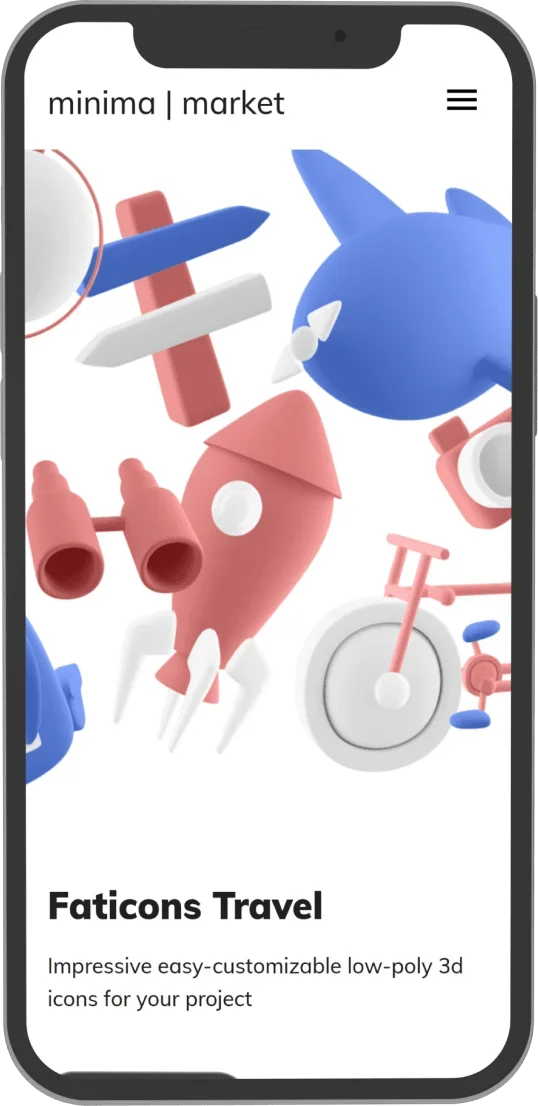 Minima.market mobile screen