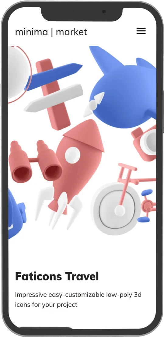 Minima.market mobile screen