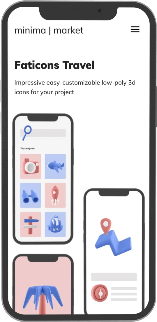 Minima.market mobile screen