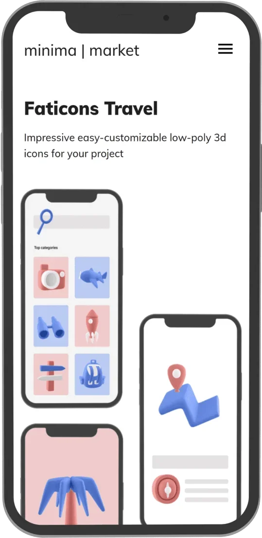 Minima.market mobile screen