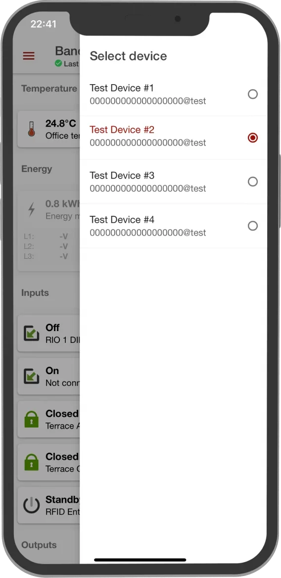 XControl app screen