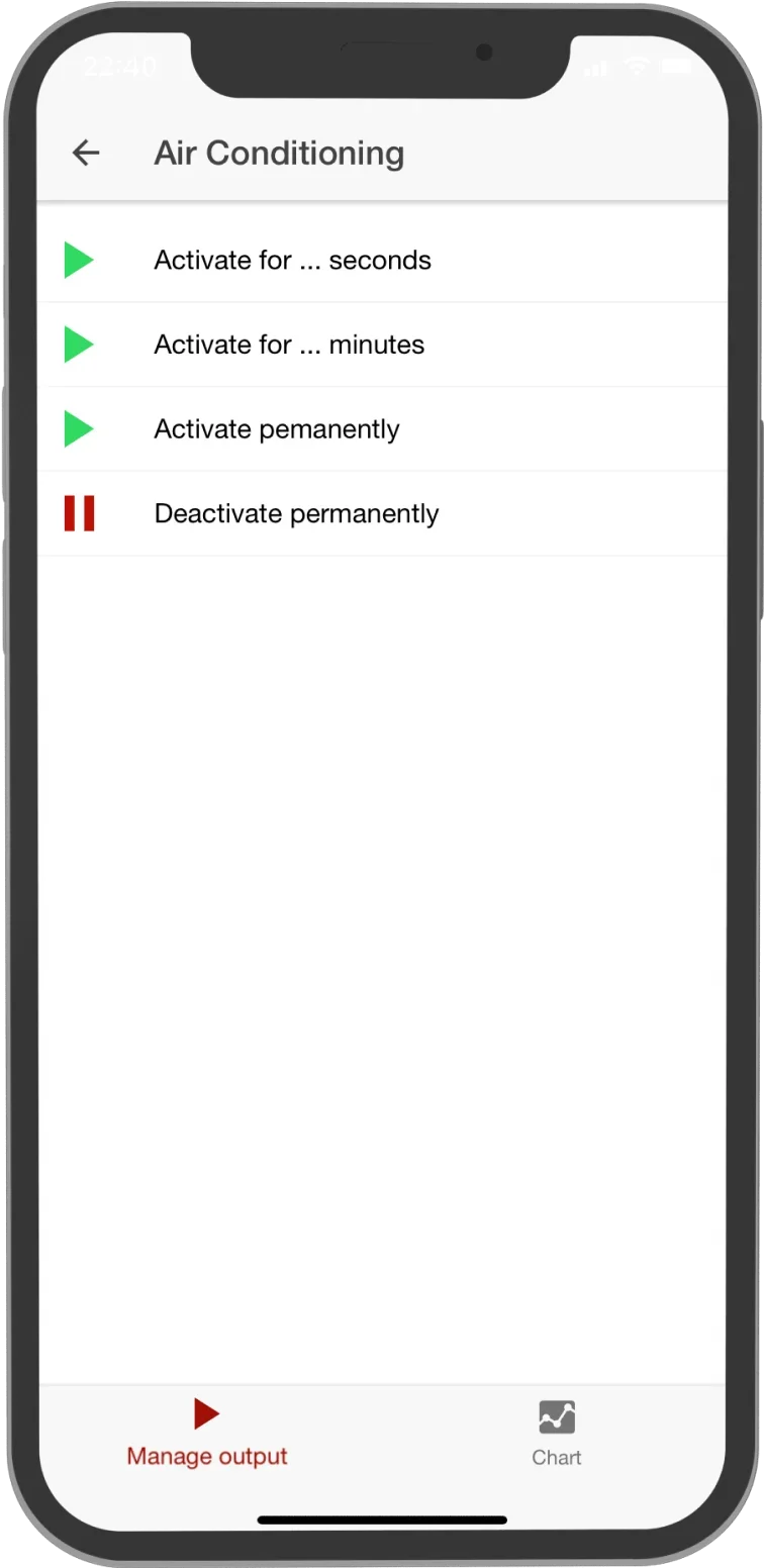 XControl app screen
