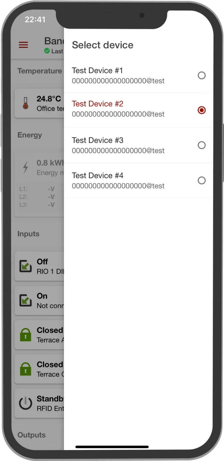 XControl app screen