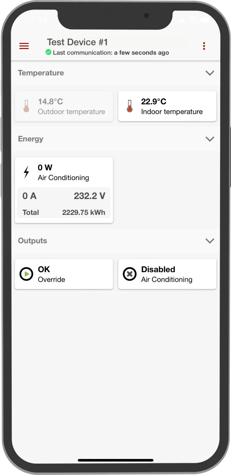 XControl app screen