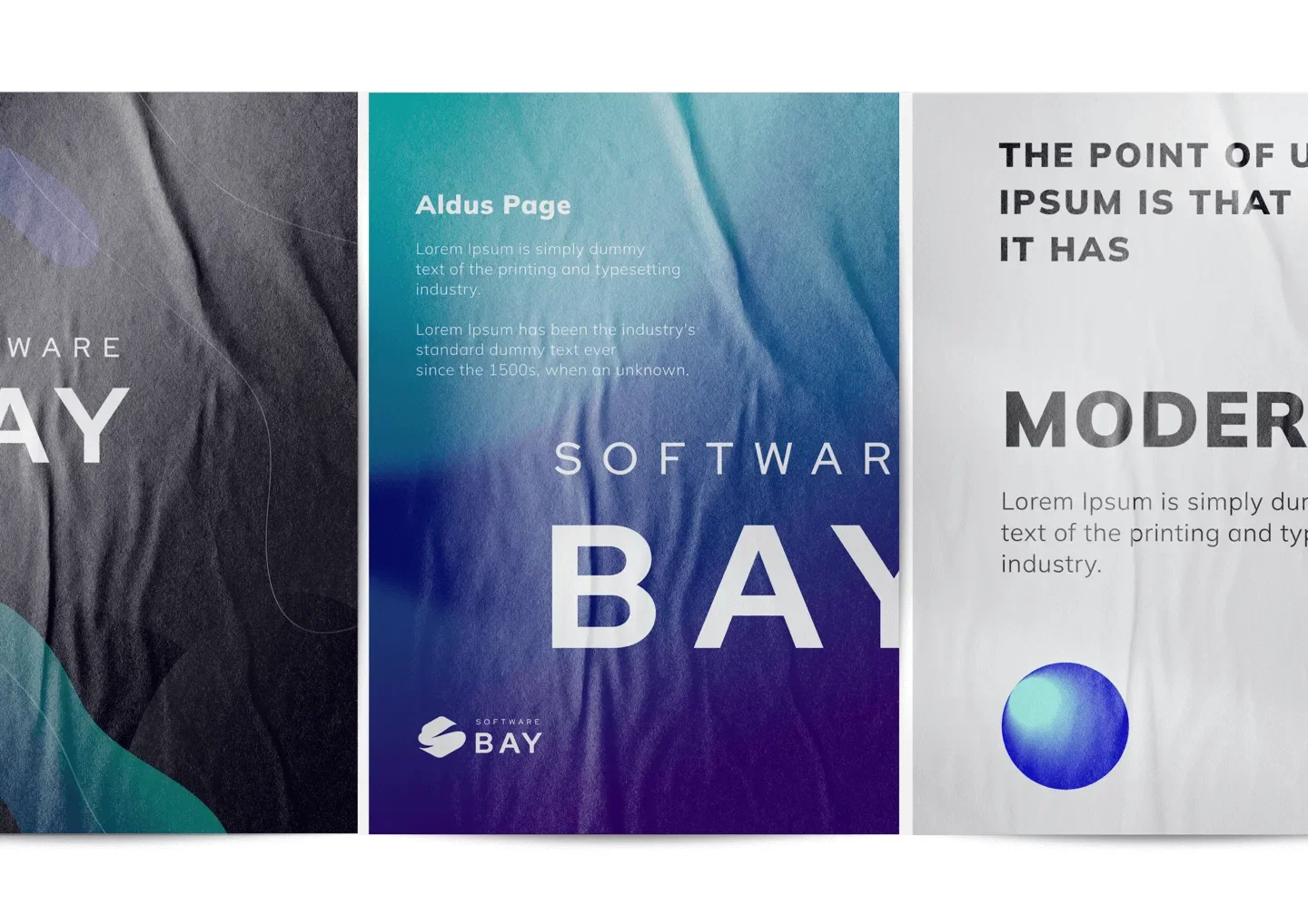Softwarebay poster series in three colourways