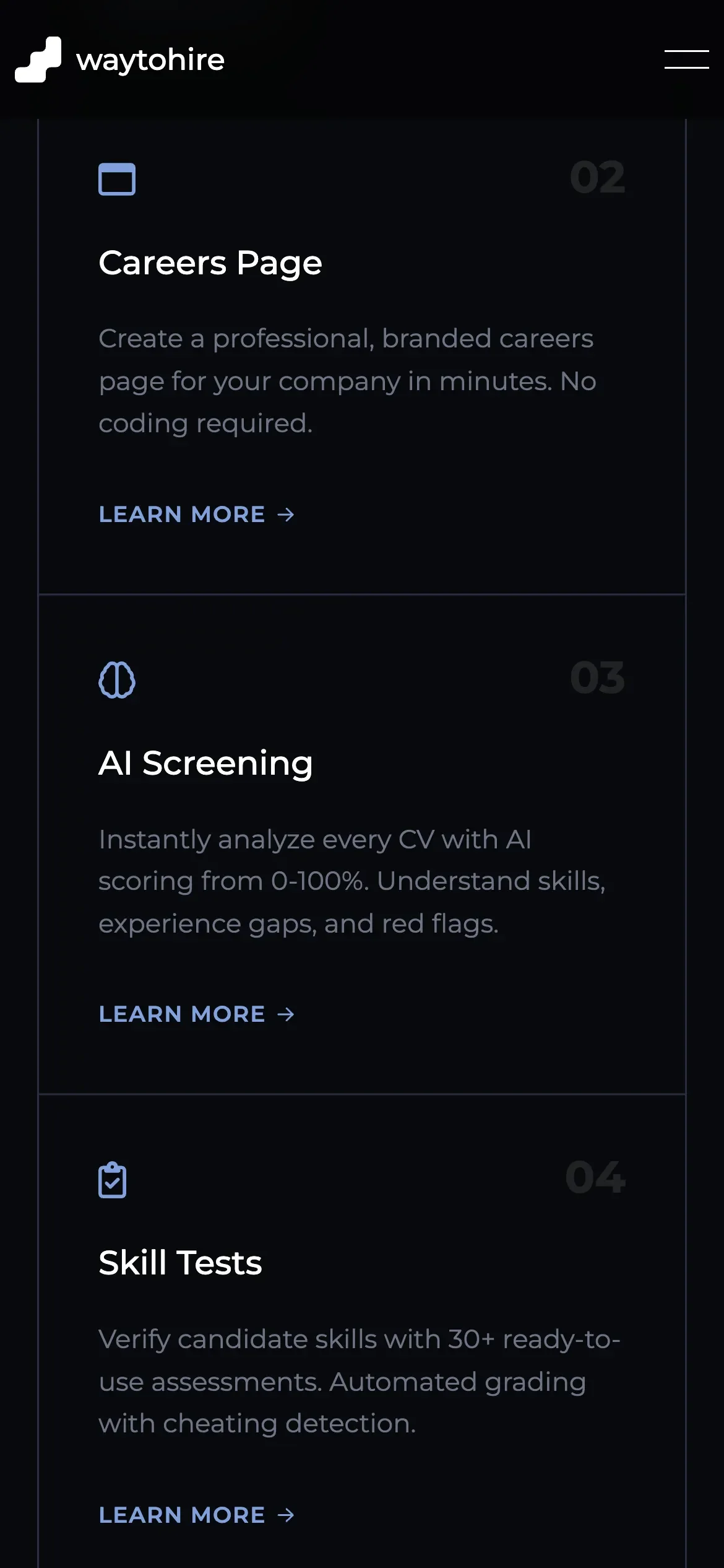 waytohire on an iPhone