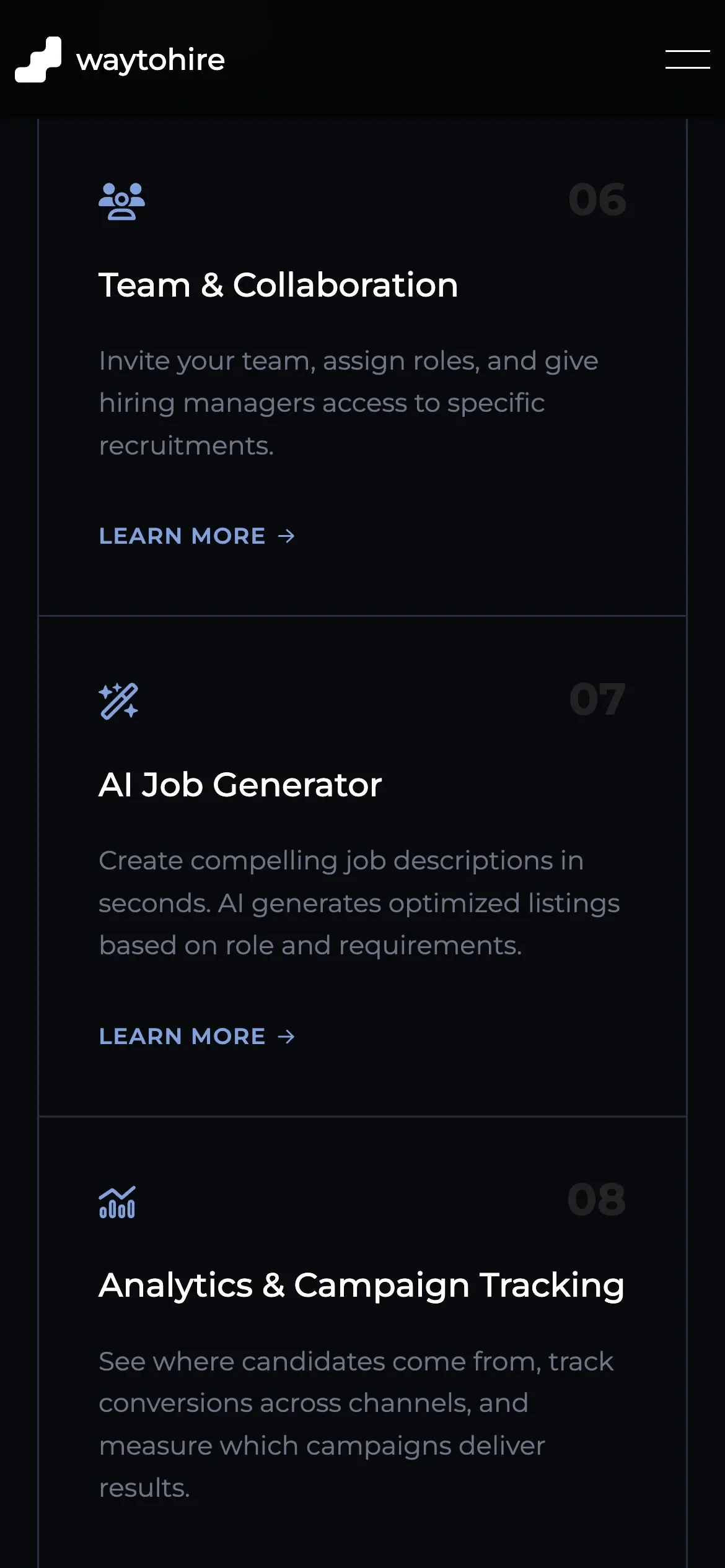 waytohire on an iPhone