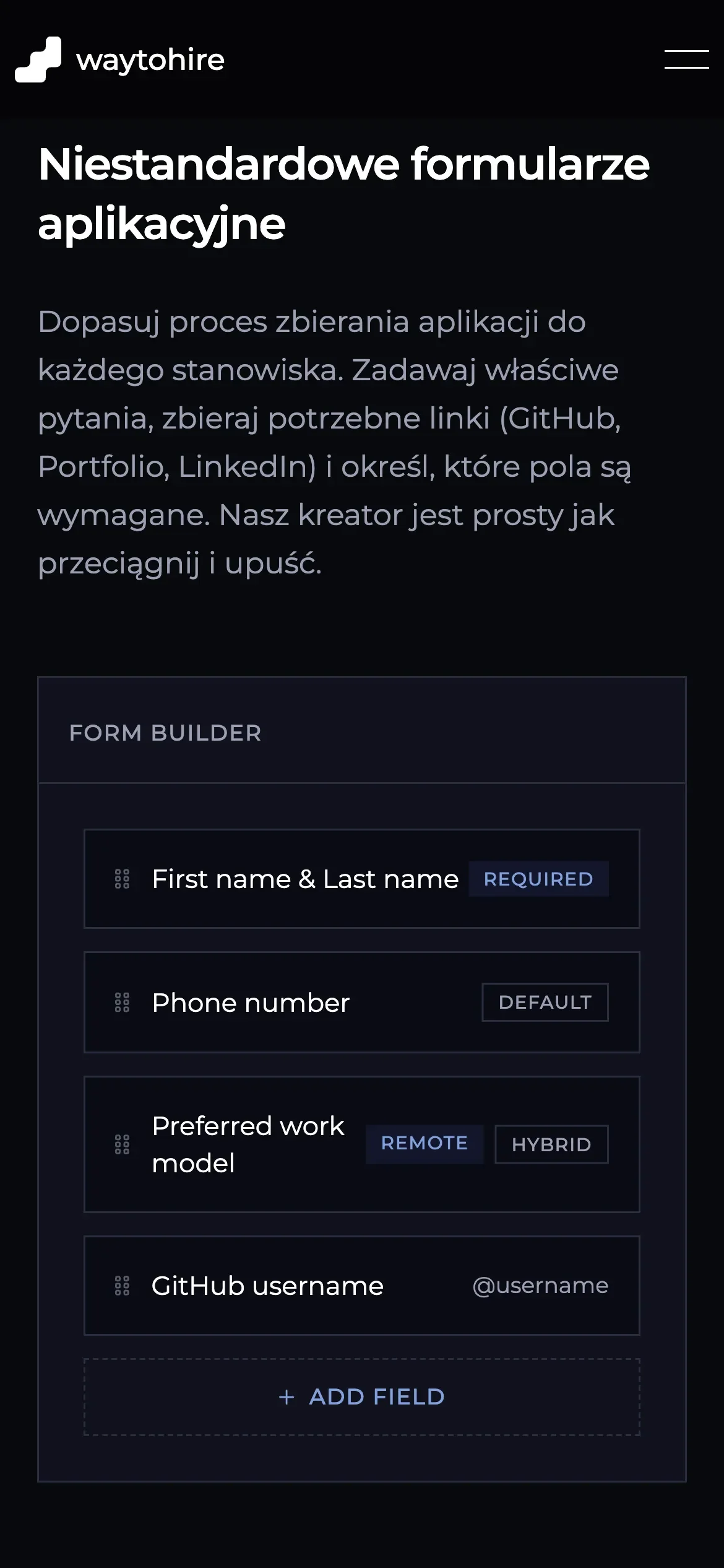 waytohire on an iPhone