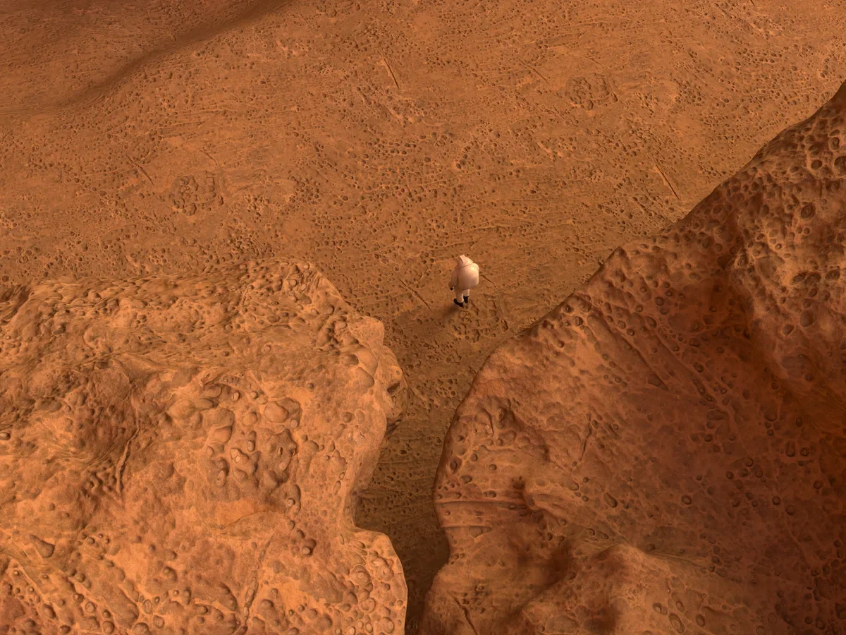 A desert canyon seen from above