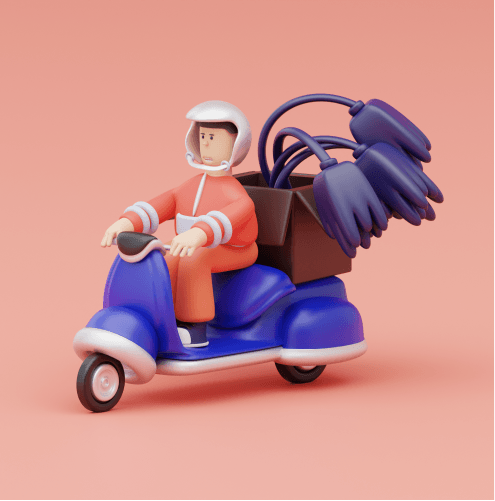3D Illustration of delivery guy